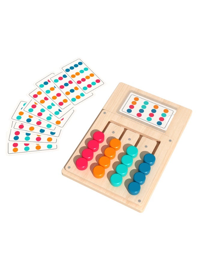 Capstro Wooden Bead Pattern Matching Board for Kids – Color & Shape Logic Learning Wooden Board Game with Activity Cards | Fine Motor Skill & Problem-Solving Toy for Preschool Ages 3+ – Four-Color Moving Game - Image 5