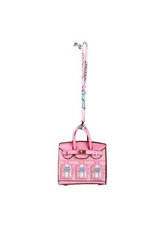 Generic Mini Platinum Bag Charm Keychain Lipstick Holder pink 