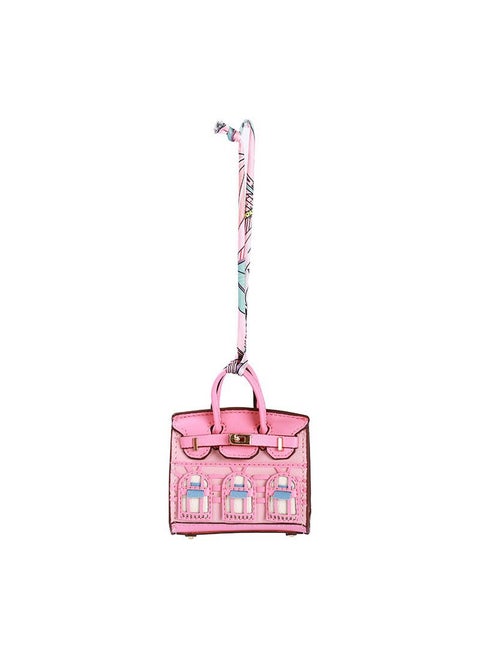 Mini Platinum Bag Charm Keychain Lipstick Holder pink