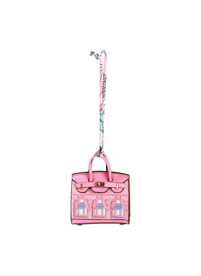 Mini Platinum Bag Charm Keychain Lipstick Holder pink