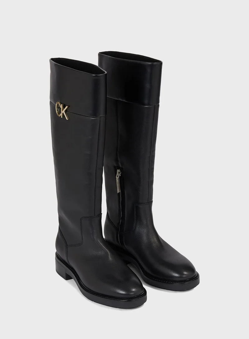 CALVIN KLEIN Rubber Sole Knee Boots