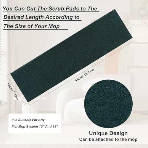 GreeSuit 18in Reusable Scrub Mop Pads: 8 Pack Washable and Scrubbing Replacement Pads Compatible with Bona, Rubbermaid and Libman Microfiber Mops - Image 2