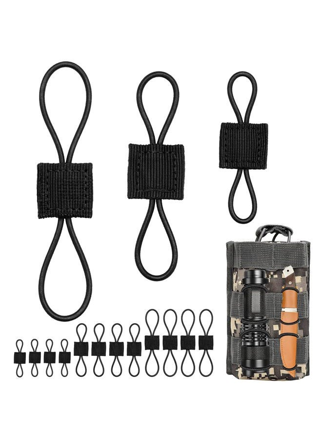 ManTangSun 15PCS Molle Attachment,3 Sizes Molle Webbing Binding Ribbons, Molle Elastic Attachments for Backpack, Outdoor Bag and Molle Accessories (Black) - Image 1