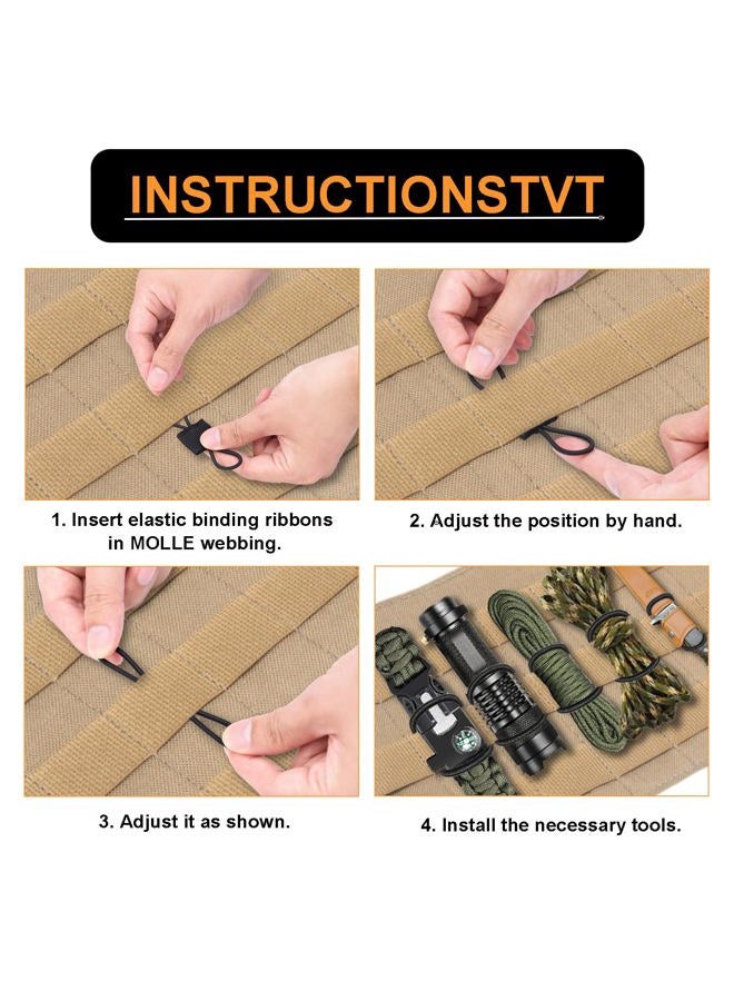 ManTangSun 15PCS Molle Attachment,3 Sizes Molle Webbing Binding Ribbons, Molle Elastic Attachments for Backpack, Outdoor Bag and Molle Accessories (Black) - Image 2