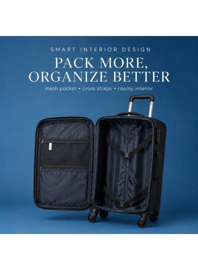 20-Inch Spinner Travel Suitcase, Lightweight Polyester Luggage, Cabin-Sized Travel Bag, Ideal for Carry-on. - Image 4