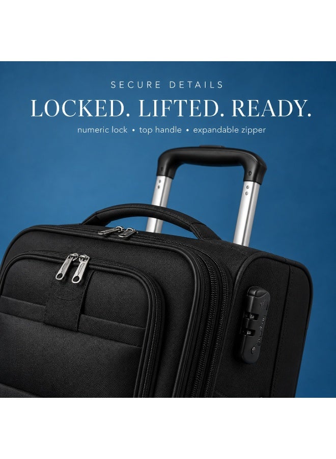 20-Inch Spinner Travel Suitcase, Lightweight Polyester Luggage, Cabin-Sized Travel Bag, Ideal for Carry-on. - Image 2