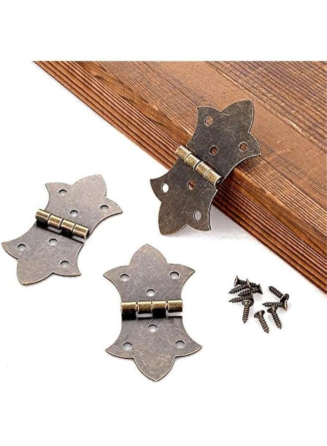 Generic 40 Pieces Antique Box Decorative Hinges Bronze Engraving Design Metal Hinges - Jewelry Box Hardware for Vintage Wooden Cases, Toolbox, Jewelry Boxes, Cabinets, Gift Boxes, Wine Boxes (K57)  - Image 4