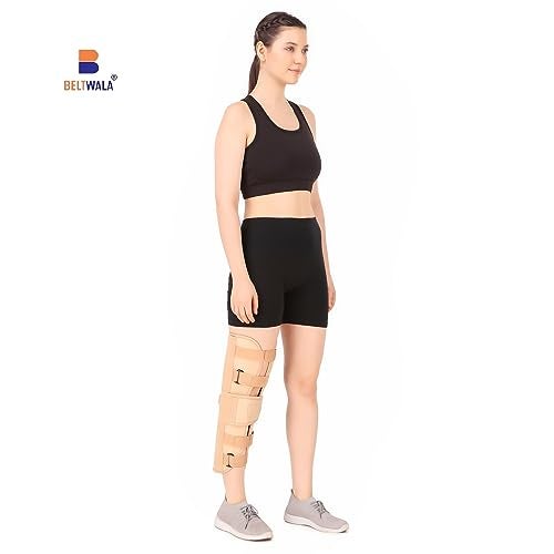 BELTWALA Knee Immobilizer Brace for Knee support for dislocation injuries ligament tear wrap around knee stabilizer splint for men & women 19"(XXL) - Image 4