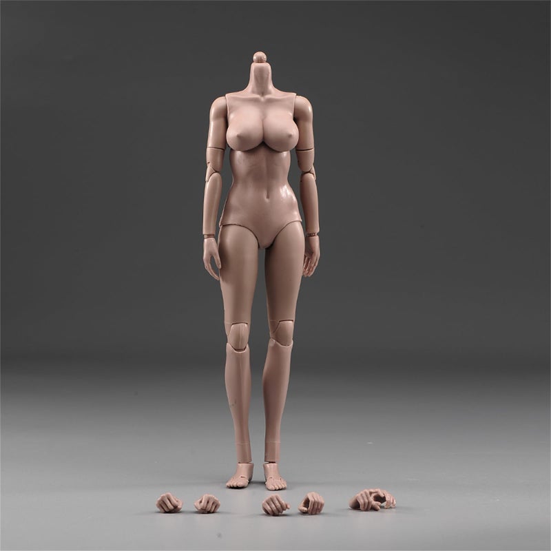 RoofWorld 16 Female Suntan Pale Action Figure Dolls 12 Middle Big Breasts Super Flexible SemiSilicone Body Fit 16 Head Sculpt Suntan Oversize Bust - Image 3