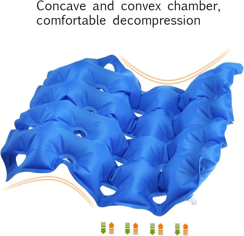 klarako Inflatable Seat Cushion, Air Chair Cushions 16.5 * 16.9inch PVC Square Seat Breathable and Comfortable for Office Chair Car Wheelchair and Home - Image 3