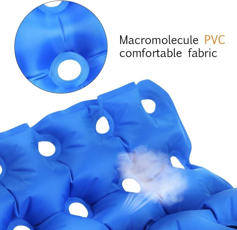 klarako Inflatable Seat Cushion, Air Chair Cushions 16.5 * 16.9inch PVC Square Seat Breathable and Comfortable for Office Chair Car Wheelchair and Home - Image 4