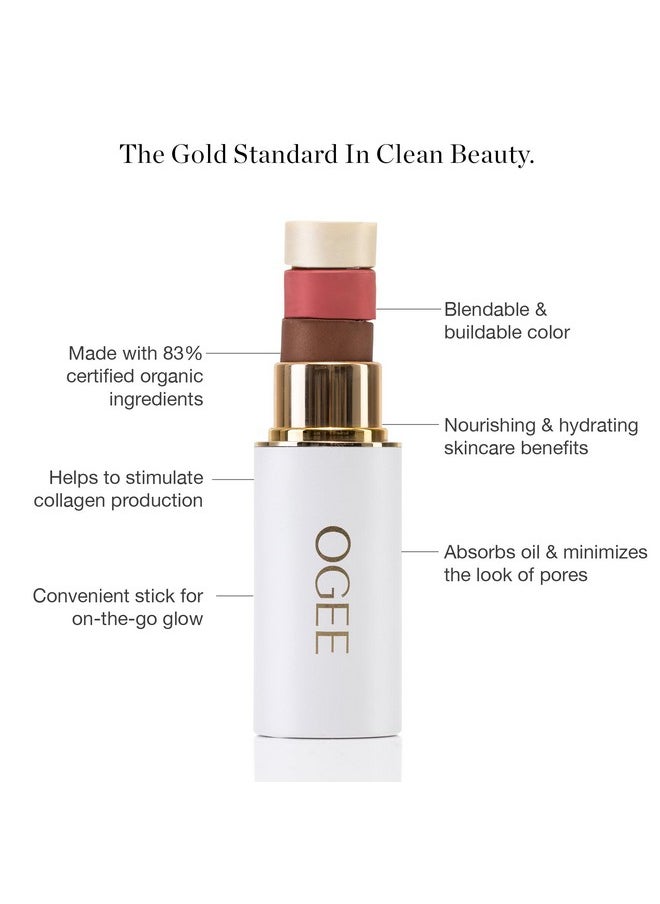 OGEE Ogee Face Stick Crystal Collection Trio - Contour Stick Makeup Collection - Certified Organic Contour Palette - Includes Bronzer Stick, Blush Stick & Highlighter Stick  - Image 2