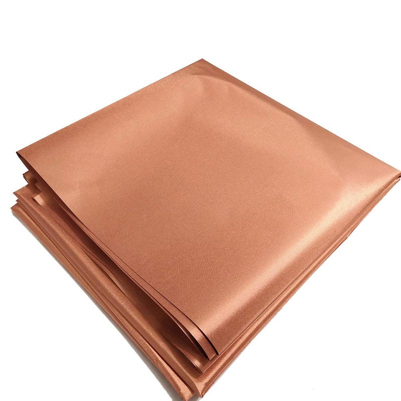 Amradield Copper Fabric Blocking RFID/RF-Reduce EMF/EMI Protection Certified Material Blocks RF Signals (WiFi, Cell, Bluetooth, Radiation Shielding) Golden Color 39"x43" inch - Image 1