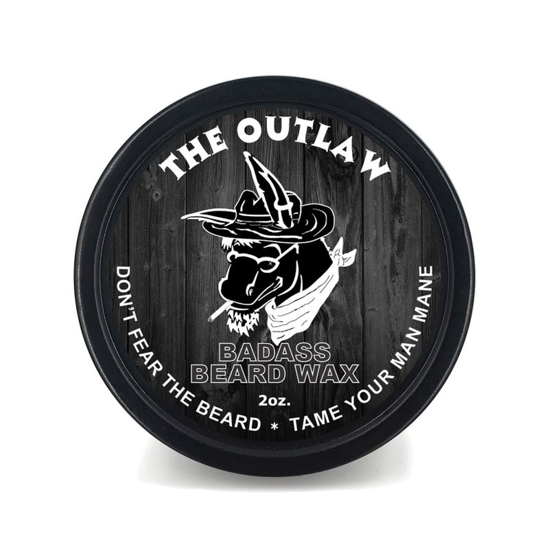 Badass Beard Care Beard Wax For Men The Outlaw 2 oz Softens Beard Hair Leaves Your Beard Looking and Feeling More Dense