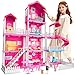KIZONLY Pink Girl House Playset for Kids 3 4 5 6 7 8 Years Old Villa Girl Toys with 4 Storeys 10Room and 2 Dolls Furniture Accessories Pretend Play Indoor Toddler Toys Birthday Gifts for 35 68 - Image 2