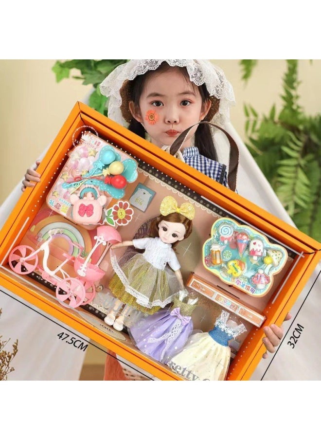Generic - Girl Barbie Doll Gift Box Suit Simulation Princess Girl Children's Toy Enrollment Agency Gift Wholesale-Color:125-208 Deep Sea Beauty Doll [random Color] - Image 1