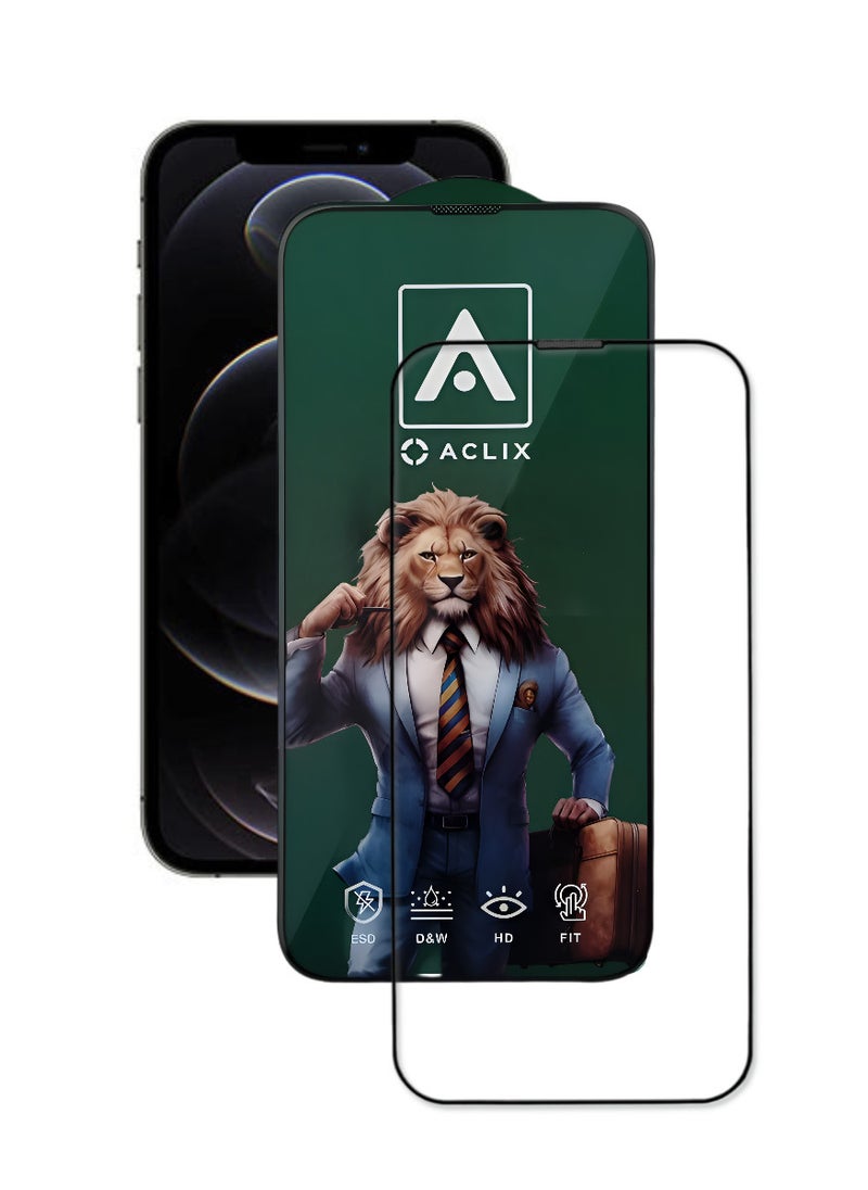 ACLIX Antistatic ESD Dustproof Premium Quality High Definition Tempered Glass Screen Protector Designed For  iPhone 12 Pro Max - Image 1