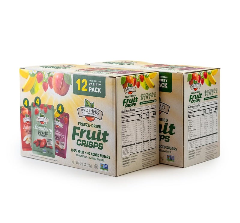Brothers-ALL-Natural Brothers All Natural Freeze Dried Fruit Crisps Variety Pack 24 Single Serve Bags Fuji Apple Strawberry Strawberry and Banana Made with 100 Fruit Gluten Free Soy Free Vegan Healthy Snack  Packaging May Vary - Image 3