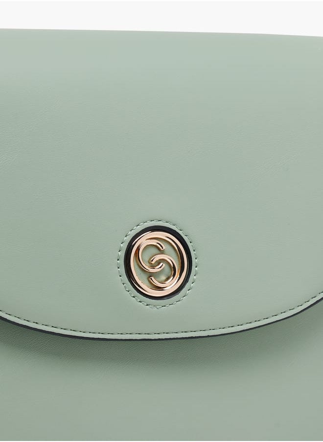 Celeste Women Solid Crossbody Bag with Button Closure and Adjustable Strap  - Image 4