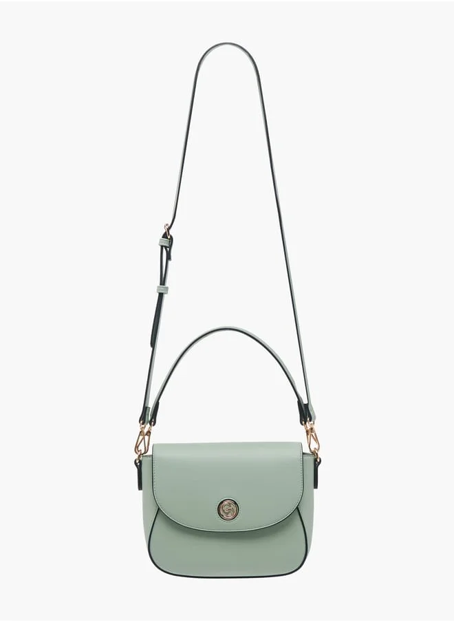 سيليست Women Solid Crossbody Bag with Button Closure and Adjustable Strap