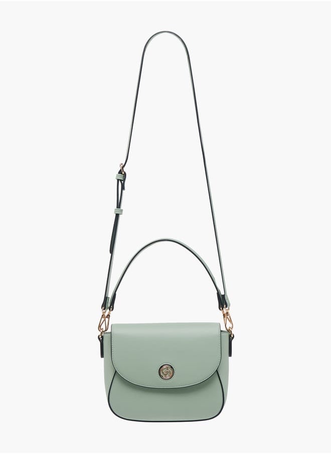 Celeste Women Solid Crossbody Bag with Button Closure and Adjustable Strap  - Image 2