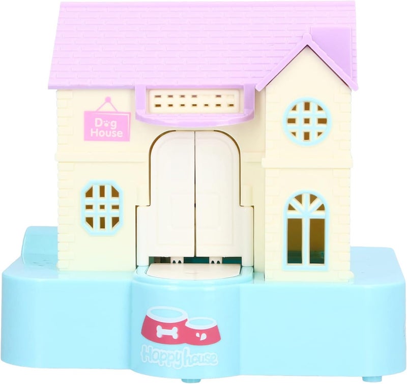Blue Lucky Dog Puppy Villa Piggy Bank Automatic Swallowing Money Box With Light And Music Toy For Kids - Image 1