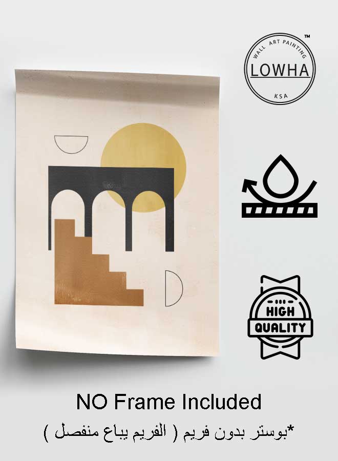 LOWHA Poster Painting Art With Four Separate Pieces Of Double-Sided Stickers Abstract Building For Home Bedroom Living Room And Office Decor - Image 3