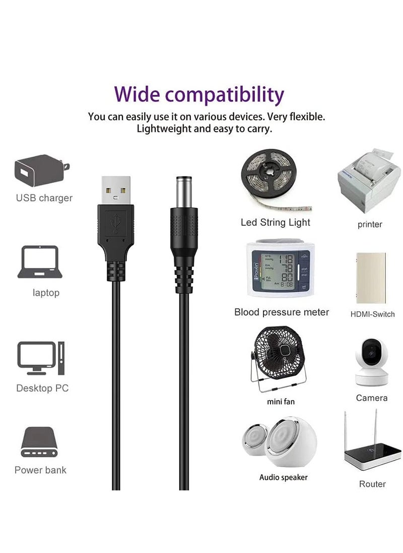 إيروريكس - 5 فولت USB إلى تيار مستمر 5 فولت سلك الطاقة 5.5 2.1 مللي متر موصل قابس طرف جاك كابل شحن مع 10 نصائح موصل - Image 1