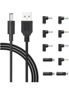 إيروريكس 5 فولت USB إلى تيار مستمر 5 فولت سلك الطاقة 5.5 2.1 مللي متر موصل قابس طرف جاك كابل شحن مع 10 نصائح موصل  - Image 1