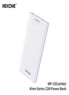 WEKOME Wekome WP-101 Power Bank 10000MAH: High-Speed Charging, 50% Charge in 30 Minutes* - Type-C, Micro and USB Inputs. Compatible with Apple, Samsung & More. white  - Image 1