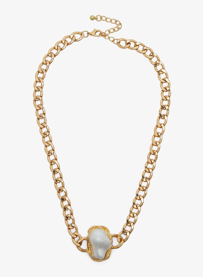 ELLA Pearl Golden Chain Choker - Image 3