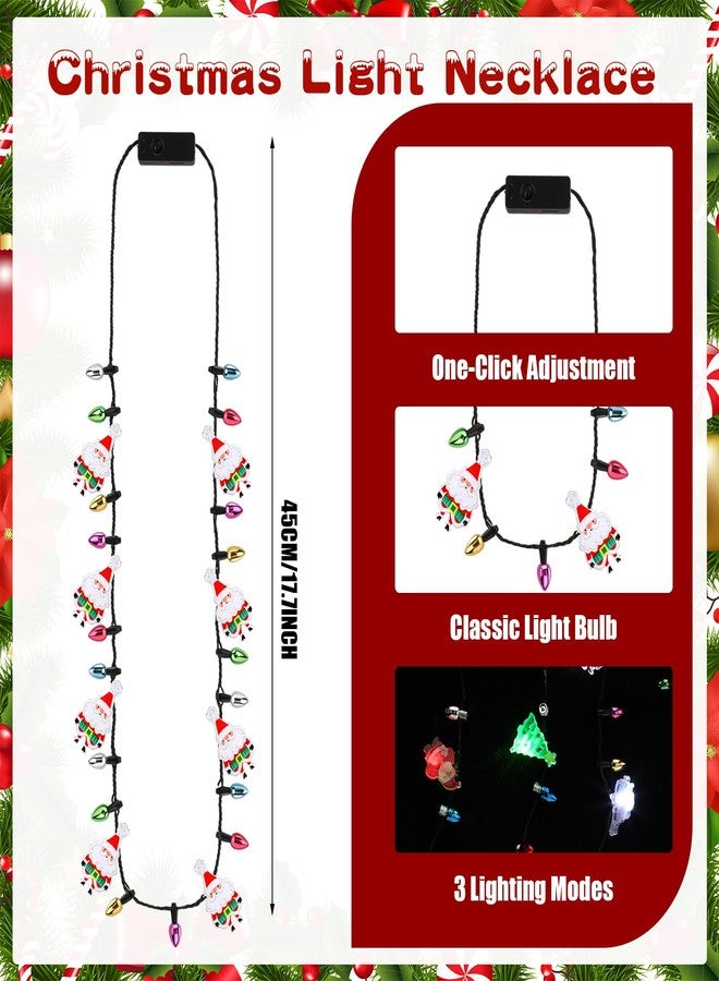 Remuuly 12 Pcs Christmas Light Necklace Xmas Glow Bulbs, Christmas Light up Jewelry LED Mini Bulbs LED Necklace for Kids Girl Ugly Party Favors Birthday Xmas (Fresh) - Image 3
