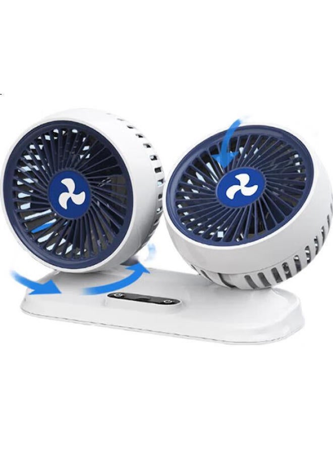 DiGallen Digalun Car Fan, 24V For Large Trucks, 12V Cooling, Small Bread Car, Usb Interface, Powerful Dual-Head Electric Fan - Image 3
