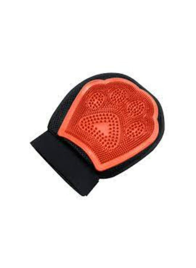 Nunbell Pet Washing and Grooming Hand Glove, Orange, Tool for Dogs and Cats