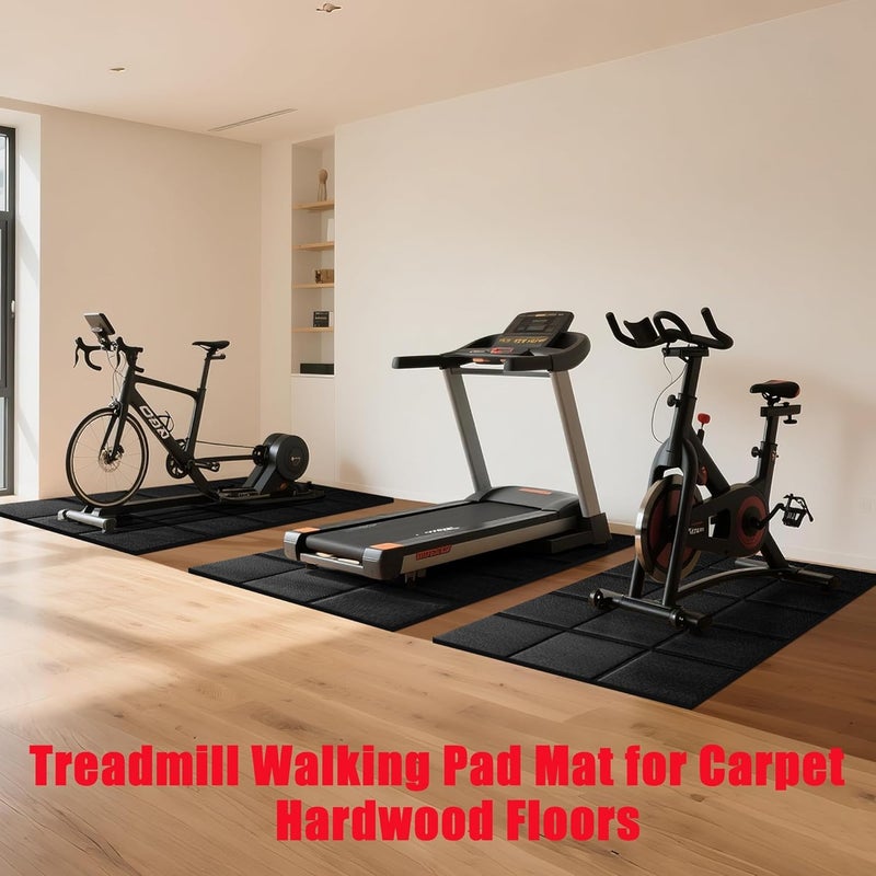 THAILE Treadmill Mat 79" x 39", 5mm Thick, for Under Treadmill, Walking Pad & Exercise Bike on Carpet & Hardwood Floors, Non-Slip Stripe Design, Waterproof Floor Protector, Noise & Shock Absorbing - Image 4