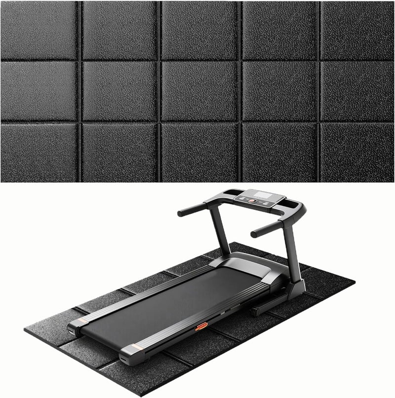 THAILE Treadmill Mat 79" x 39", 5mm Thick, for Under Treadmill, Walking Pad & Exercise Bike on Carpet & Hardwood Floors, Non-Slip Stripe Design, Waterproof Floor Protector, Noise & Shock Absorbing - Image 1