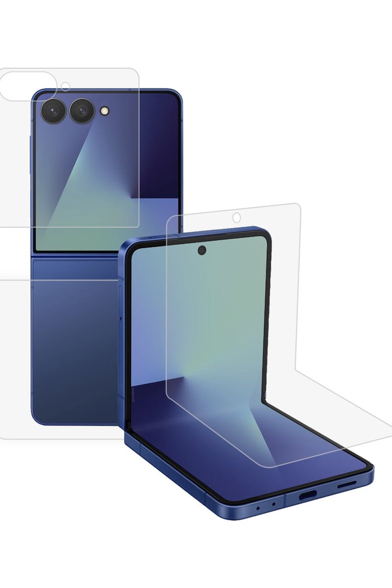 Dual Guard Ceramic Screen Protector for Samsung Galaxy Z Flip 7 – Full Inner & Outer Display PET Protection  - Image 1