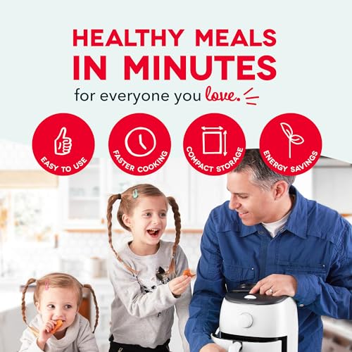 DASH Tasti-Crisp™ Electric Air Fryer Oven, 2.6 Qt., White – Compact Air Fryer for Healthier Food in Minutes, Ideal for Small Spaces - Auto Shut Off, Analog, 1000-Watt - Image 2