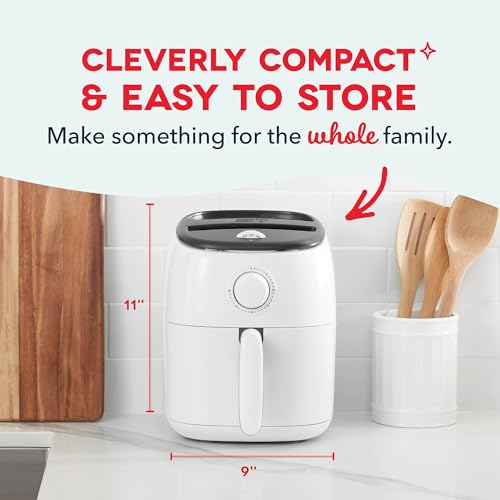 DASH Tasti-Crisp™ Electric Air Fryer Oven, 2.6 Qt., White – Compact Air Fryer for Healthier Food in Minutes, Ideal for Small Spaces - Auto Shut Off, Analog, 1000-Watt - Image 3