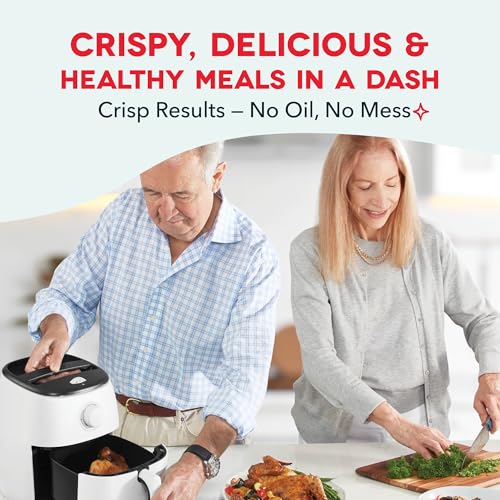 DASH Tasti-Crisp™ Electric Air Fryer Oven, 2.6 Qt., White – Compact Air Fryer for Healthier Food in Minutes, Ideal for Small Spaces - Auto Shut Off, Analog, 1000-Watt - Image 4
