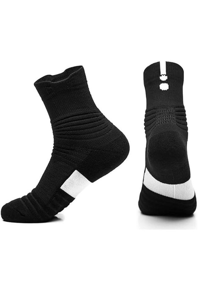 Ant 2-Pair Elite Basketball Compression Socks, Sports Training Socks Thickened Mid Tube Badminton Socks Running Socks for Men & Boys  - Image 4