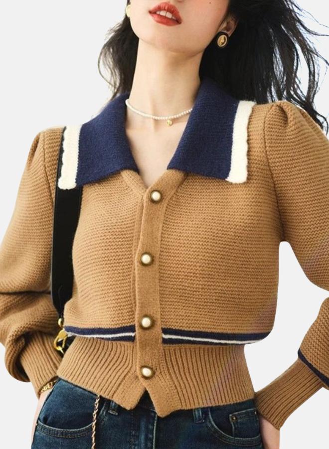 يونيكي كنزات كاجوال بأكمام طويلة من الحرير بلون بيج - Image 2