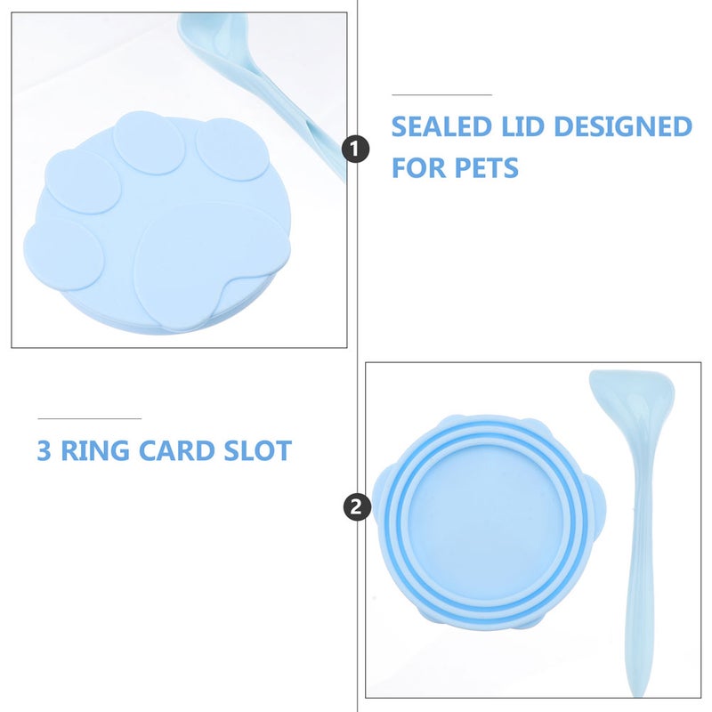 1 Set of Silicone Can Covers Pet Food Spoon Pet Feeding Spoon Silicone Can Lid - Image 3
