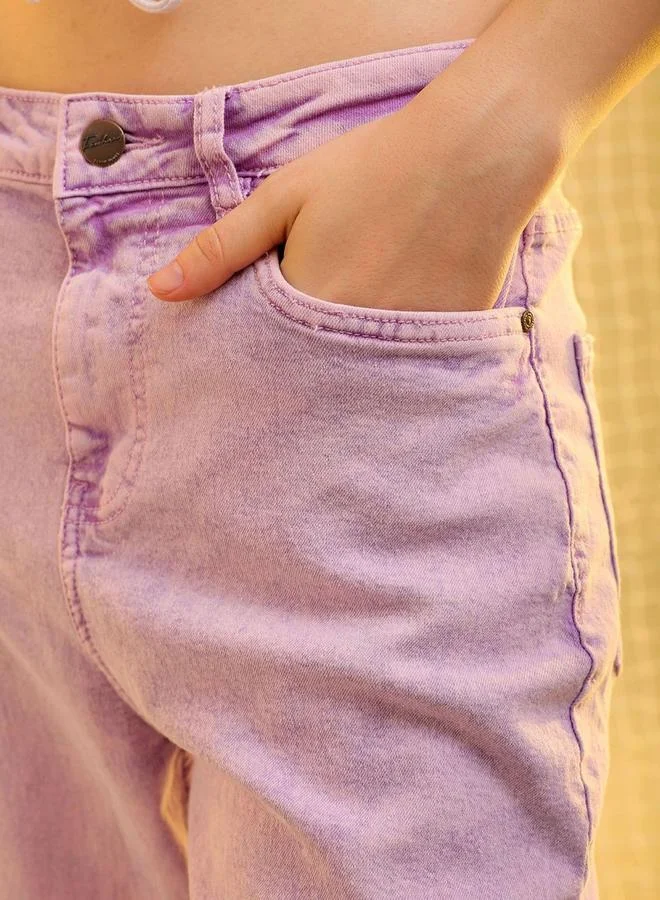 Freehand  Freehand Women Purple Mid Rise Mom Fit Jeans for Women | Best Price UAE