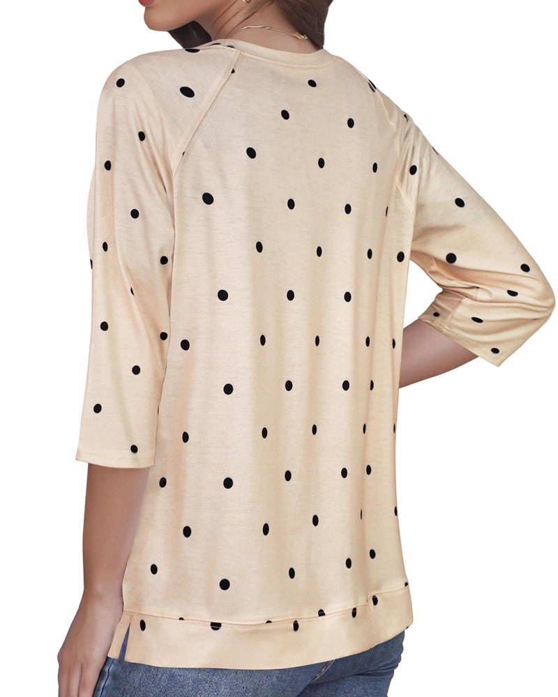 rosemia Womens Shirt 3/4 Sleeve Tops Crew Neck Loose Casual Tshirts Basic Tunic Tops - Image 2