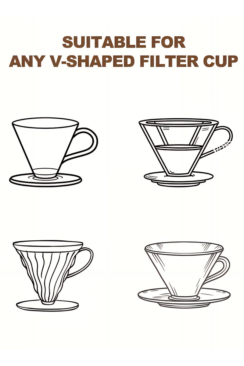 200pcs 3-in-1 V60 Coffee Filter Paper – Multi-Purpose Natural Cone Filters for Pour Over, Glass & Jewelry Cleaning – Unbleached, Bleach-Free, Eco-Friendly - Image 3