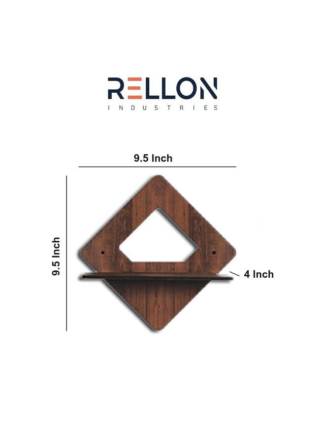 Rellon Industries Wall Mounted Shelf for Living Room Stylish MDF Floating Shelf, Freestanding for Living Room, Bedroom, Kitchen - Easy Assembly, Set of 4((Daimond Shelf) - Image 2