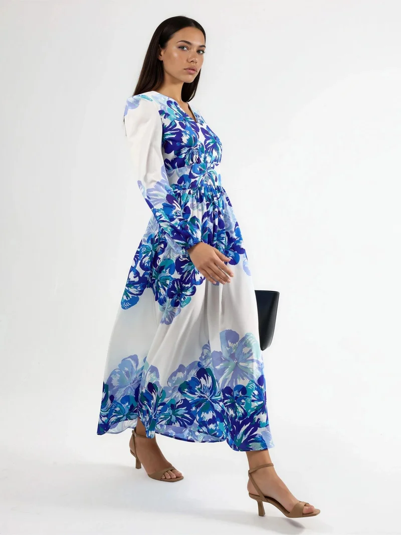 جينيفر Floral Pattern Maxi Dress