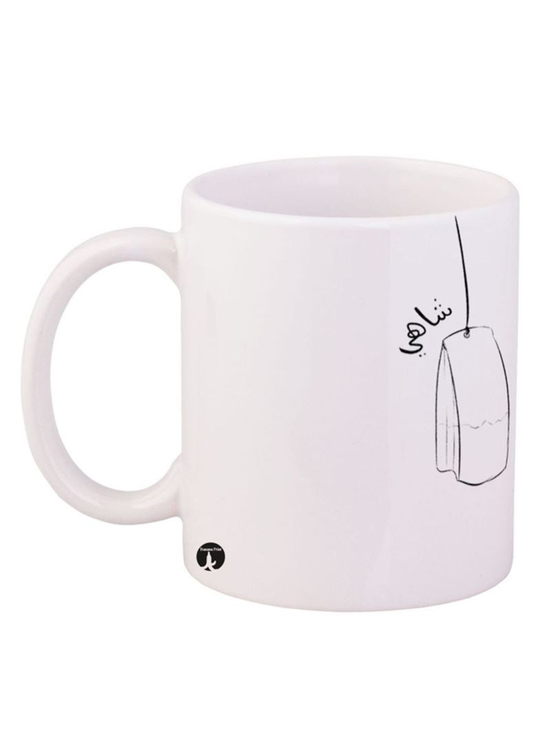 RKN A Tea Bag Design Mug White/Black 12ounce