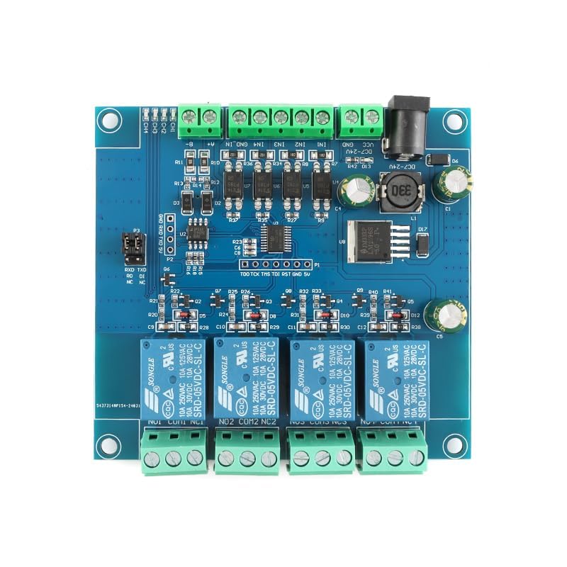 JESSINIE Modbus-Rtu 7-24V 4 Channel Relay Module Switch Modbus RTU Switch Input Output 5V RS485 TTL Communication Anti-Reverse Connection - Image 4